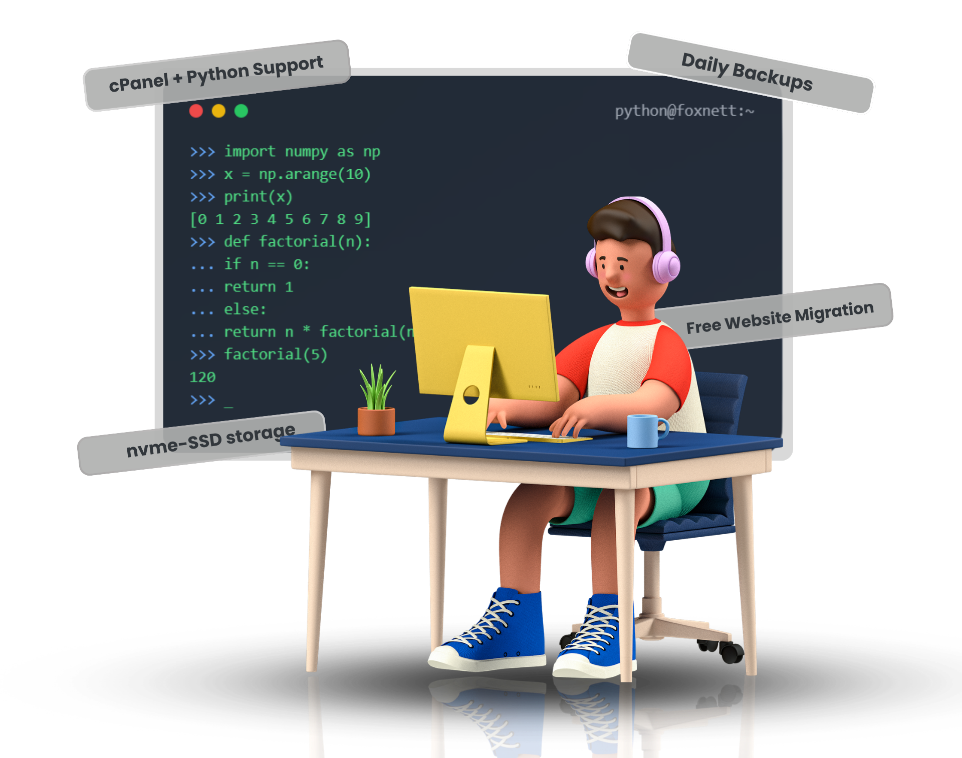 Django hosting on Foxnett with cPanel and Python