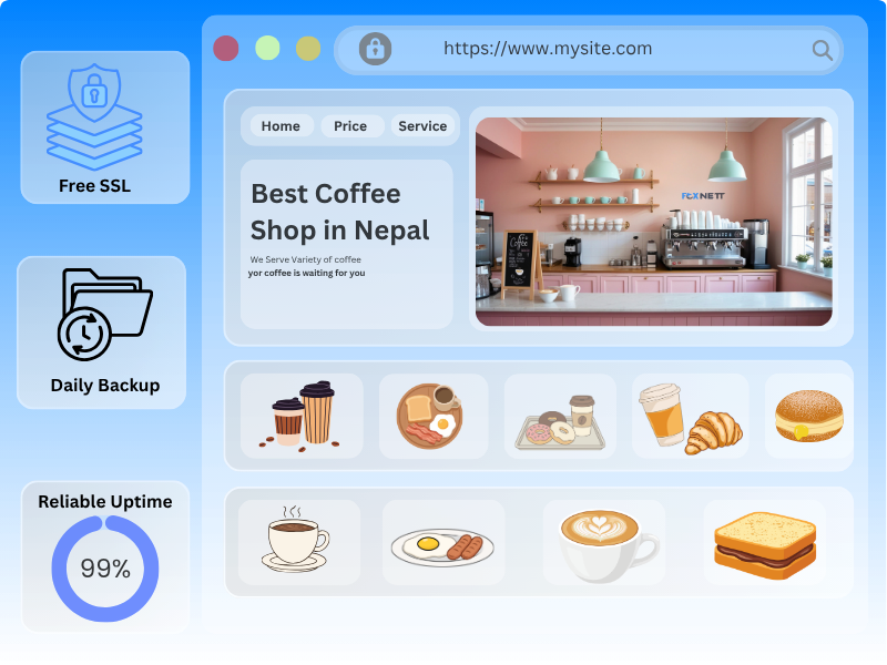 Website security interface